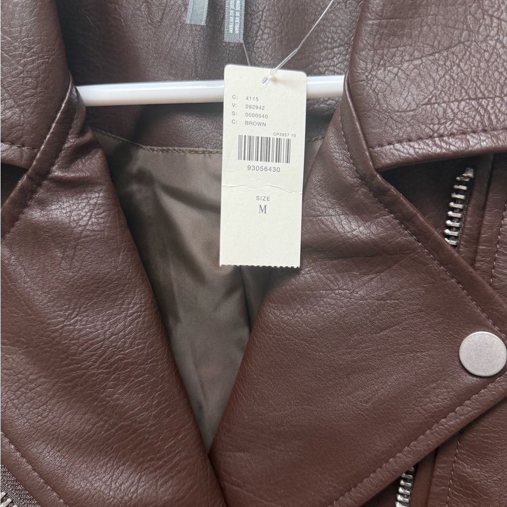 Anthropologie Saige Faux Leather Moto Jacket - Picture 7 of 8